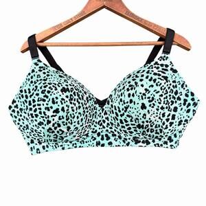 Torrid Curve Womens Leopard Print Push Up Plunge Bra Sz 40DDD